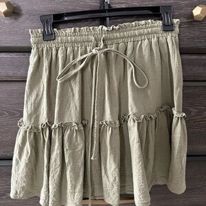 Olive Green Ruffle Skirt
